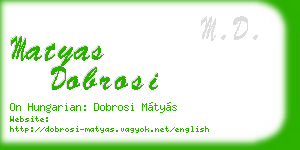 matyas dobrosi business card